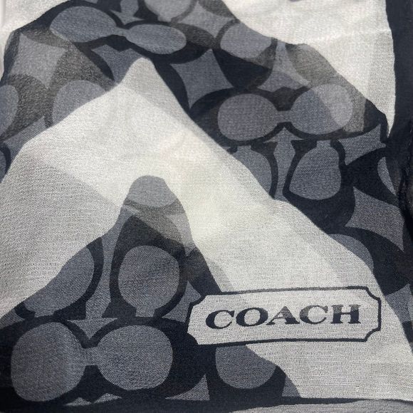 Coach Accessories - NWOT Coach signature black/white 100% silk zebra print scarf PRICE FIRM